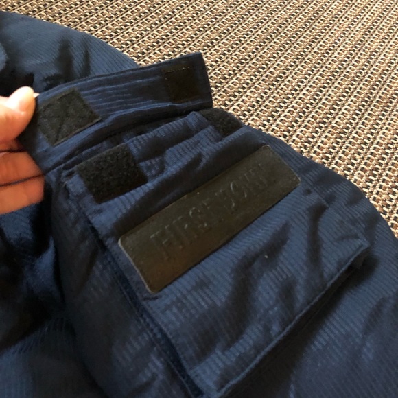 Vintage 90s FIRST DOWN Exploration Gear Puffer Coat Jacket Reversible Duck Down - Picture 10 of 15